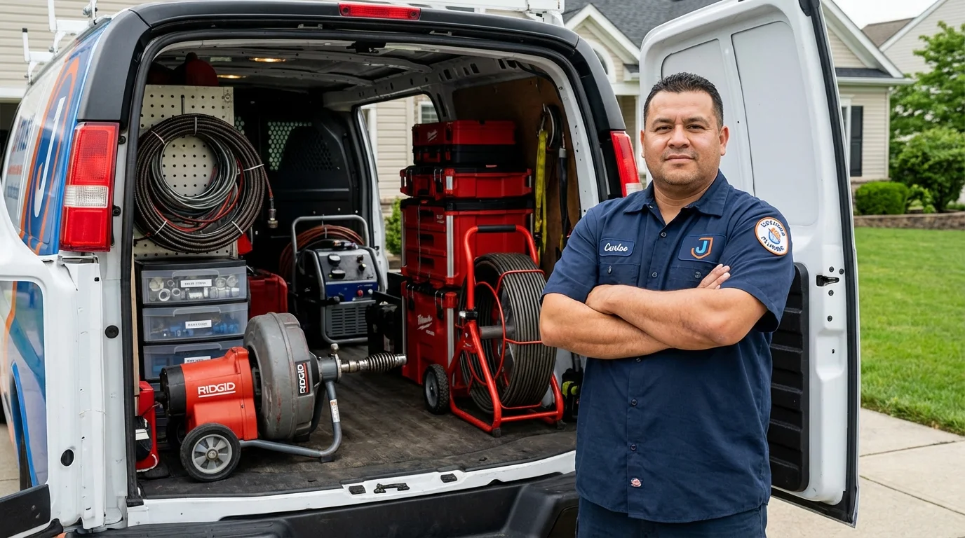 Professional drain cleaning equipment and Johns Plumbing LLC plumber in Baker